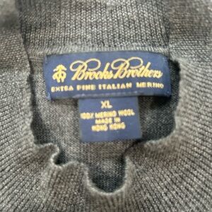 Brooks Brothers Charcoal Merino Wool Crewneck Sweater